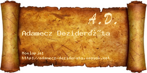 Adamecz Dezideráta névjegykártya